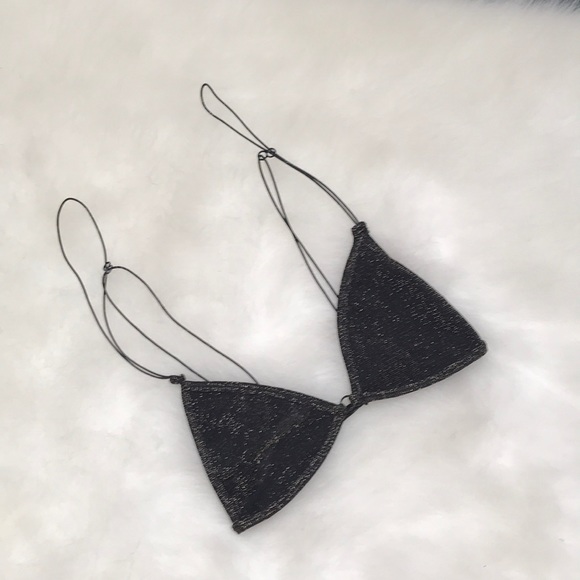 NWOT Free People Intimately Black Gold Bralette - Picture 4 of 7